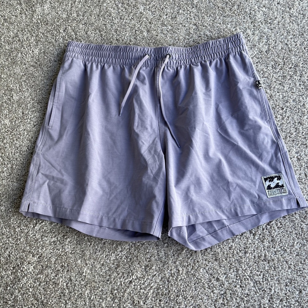 Billabong Swim Shorts Mens Large Purple Recycler Layback Lined Trunks Beach